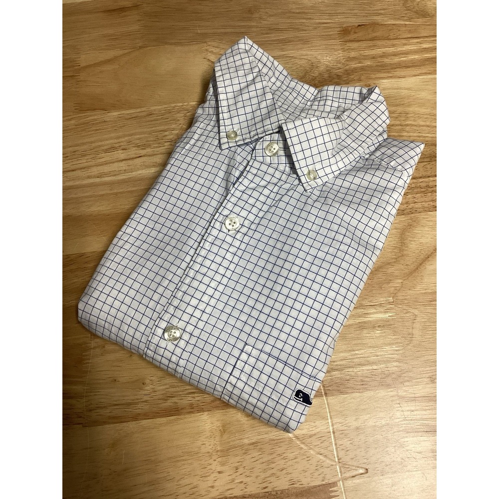 Mens Vineyard Vines Long Sleeved Classic Fit Tucker Button Down Small Windowpane